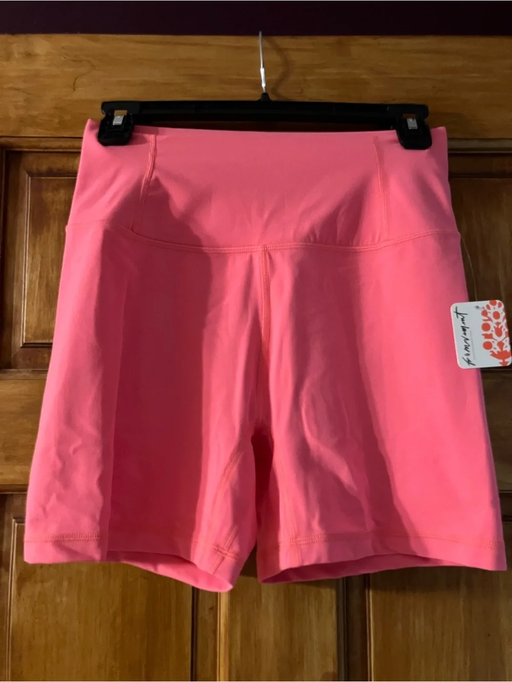 FP Movement Never Better Neon Coral 5" Biker Shorts High Waisted - Picture 3 of 6